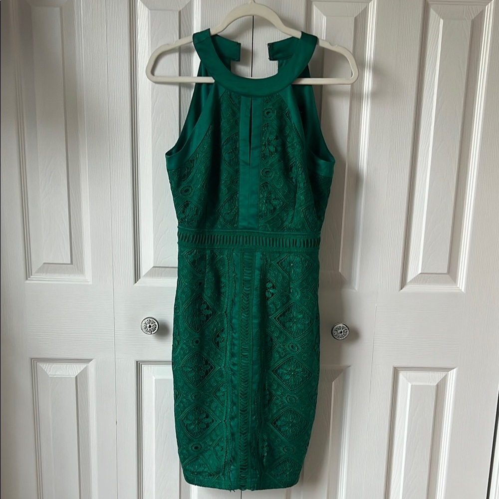 Adelyn Rae Elegant Green Lace Dress